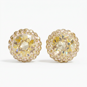 Double Halo Stud Earing with Crystals From Europe