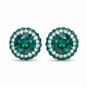 Double Halo Stud Earing with Crystals From Europe