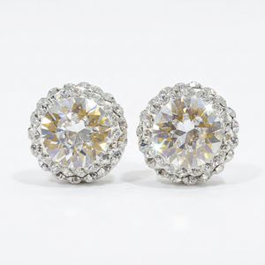 Double Halo Stud Earing with Crystals From Europe