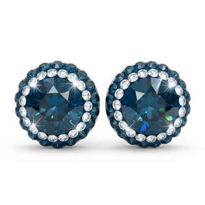 Double Halo Stud Earing with Crystals From Europe