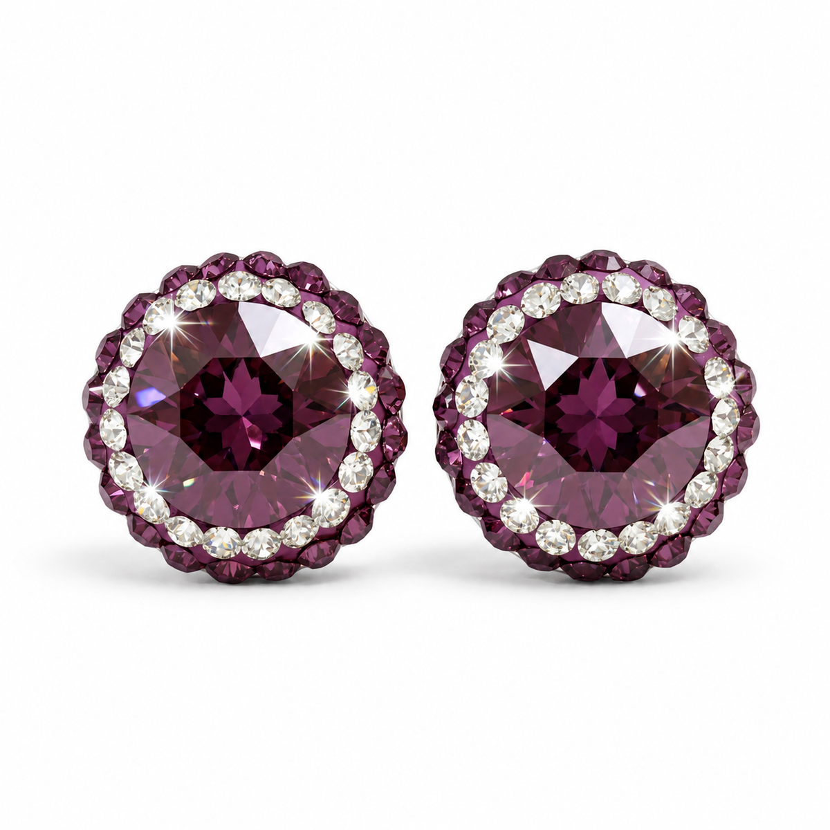 Double Halo Stud Earing with Crystals From Europe