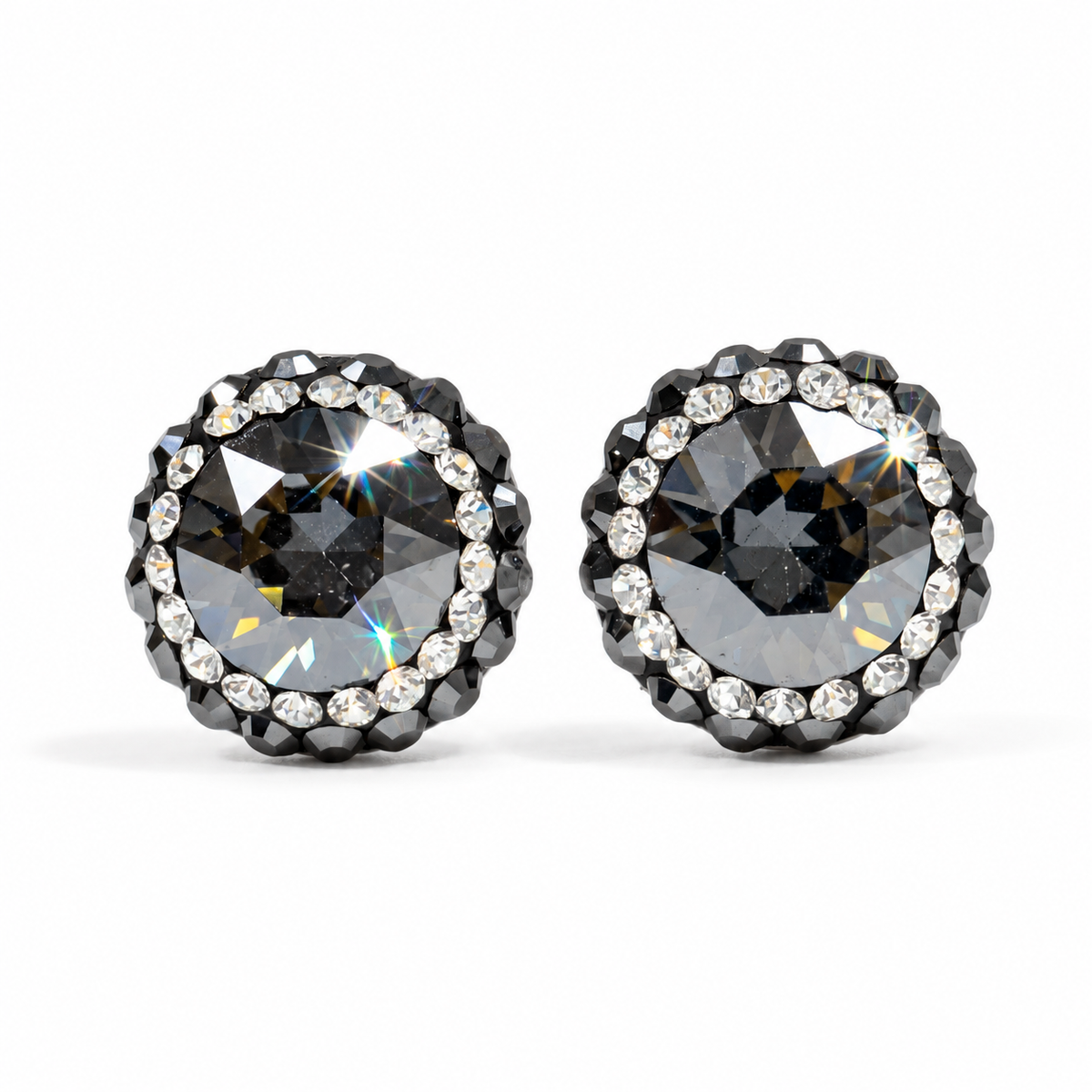 Double Halo Stud Earing with Crystals From Europe