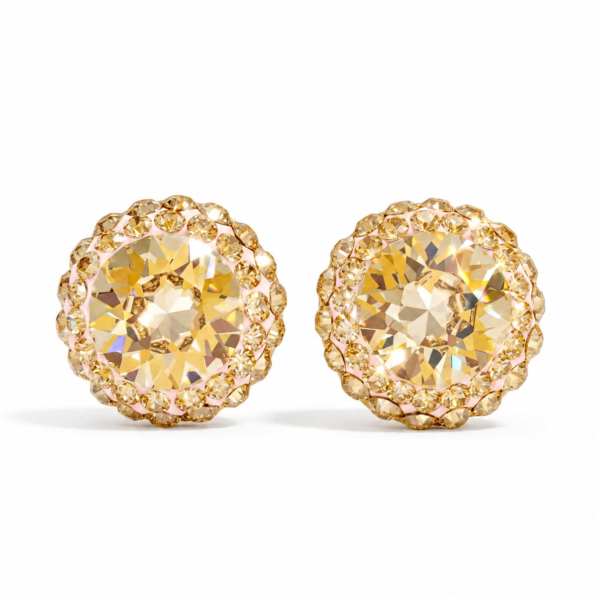 Double Halo Stud Earing with Crystals From Europe