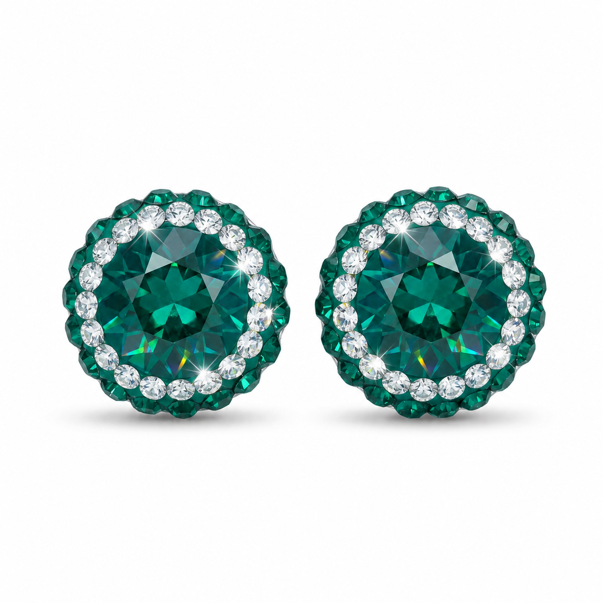 Double Halo Stud Earing with Crystals From Europe