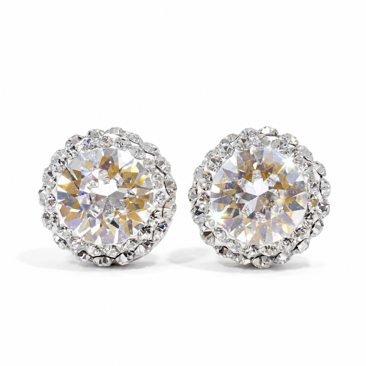 Double Halo Stud Earing with Crystals From Europe