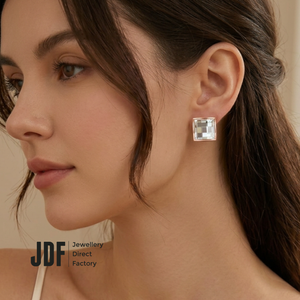 13mm Chessboard Square Earring