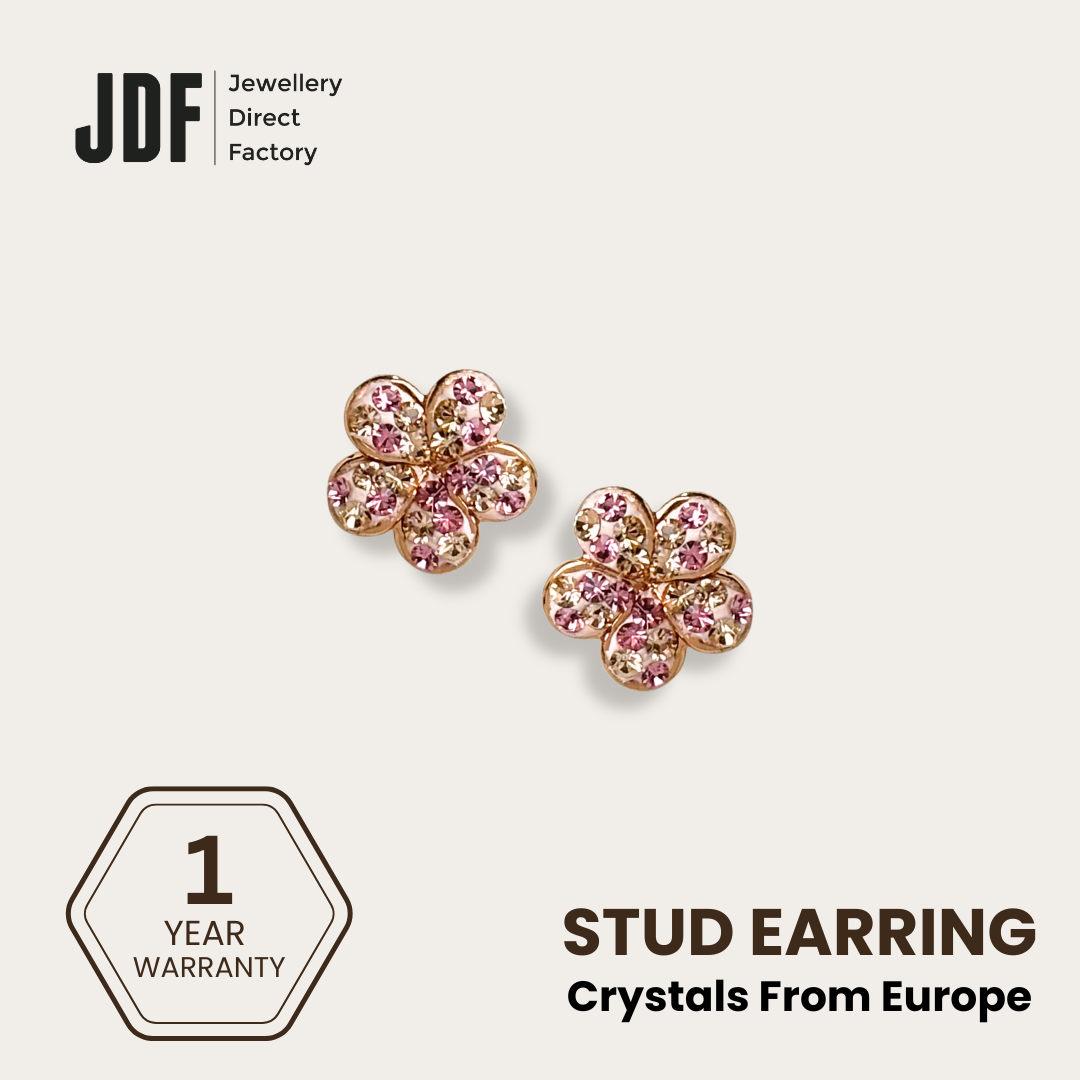 Sakura Stud with Crystal From Europe