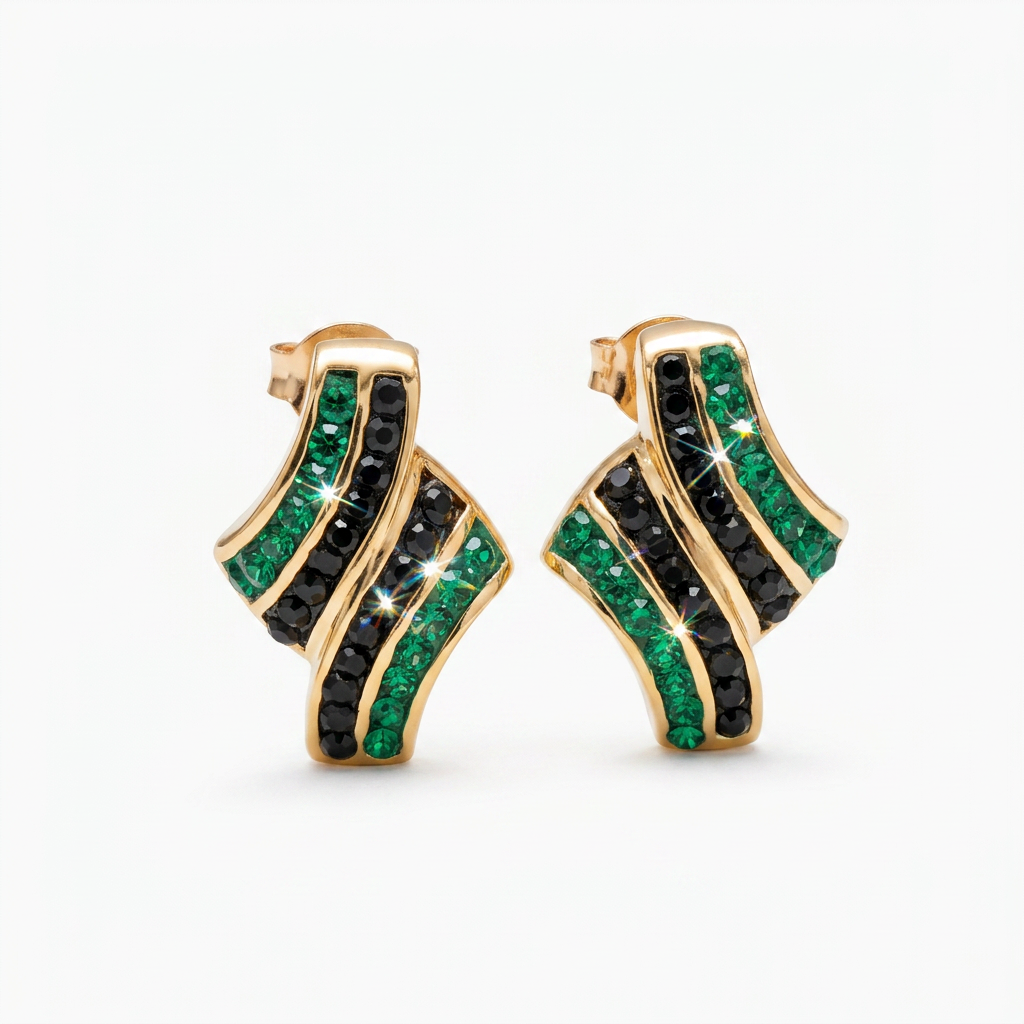 Elegance Twist Earring with Crystals from Europe