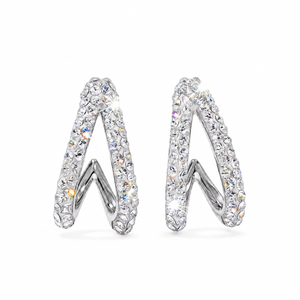 V-Shaped Stud Earrings with European Crystals