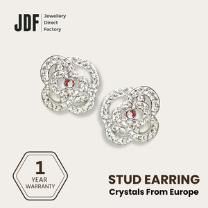 Flower Bold Earring with Crystal From Europe