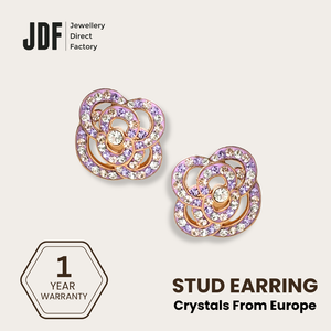 Flower Bold Earring with Crystal From Europe