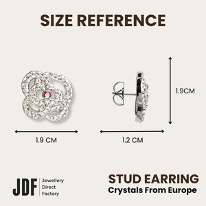 Flower Bold Earring with Crystal From Europe
