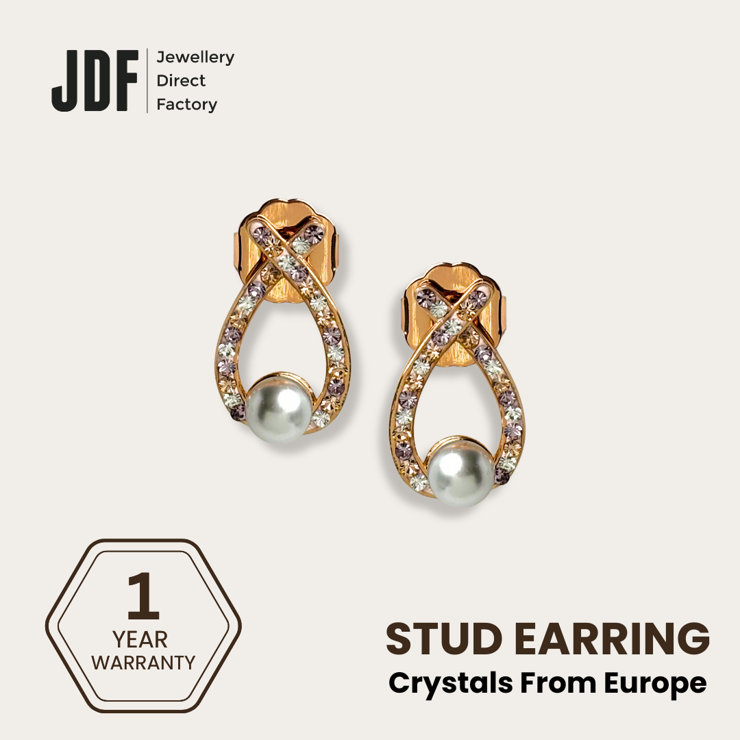 Pearl Earring with Crystal From Europe