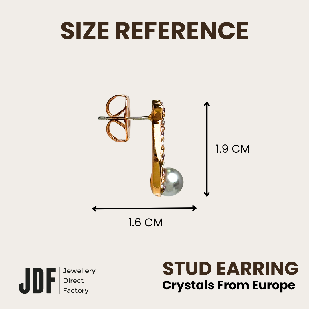 Pearl Earring with Crystal From Europe