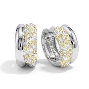 Elegant Double Circle Stud Earrings with Crystals from Europe
