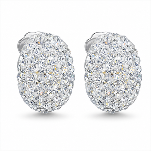 Curved Hoop Earrings with Crystals from Europe