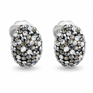 Curved Hoop Earrings with Crystals from Europe