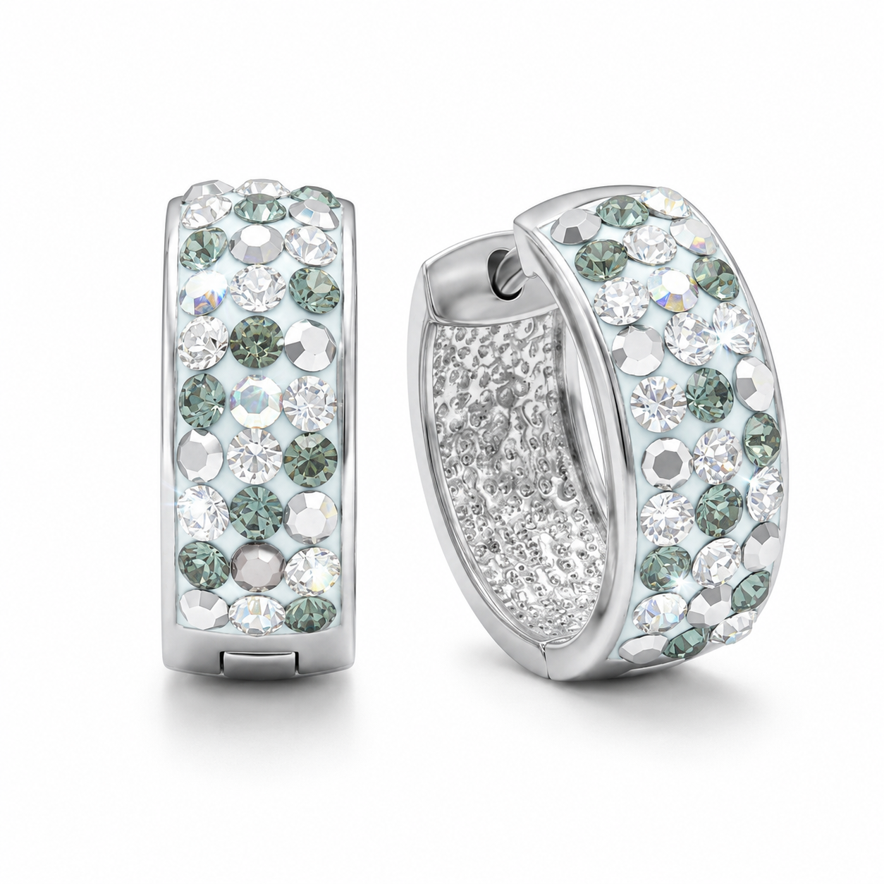 Huggie Hoops with Crystals From Europe