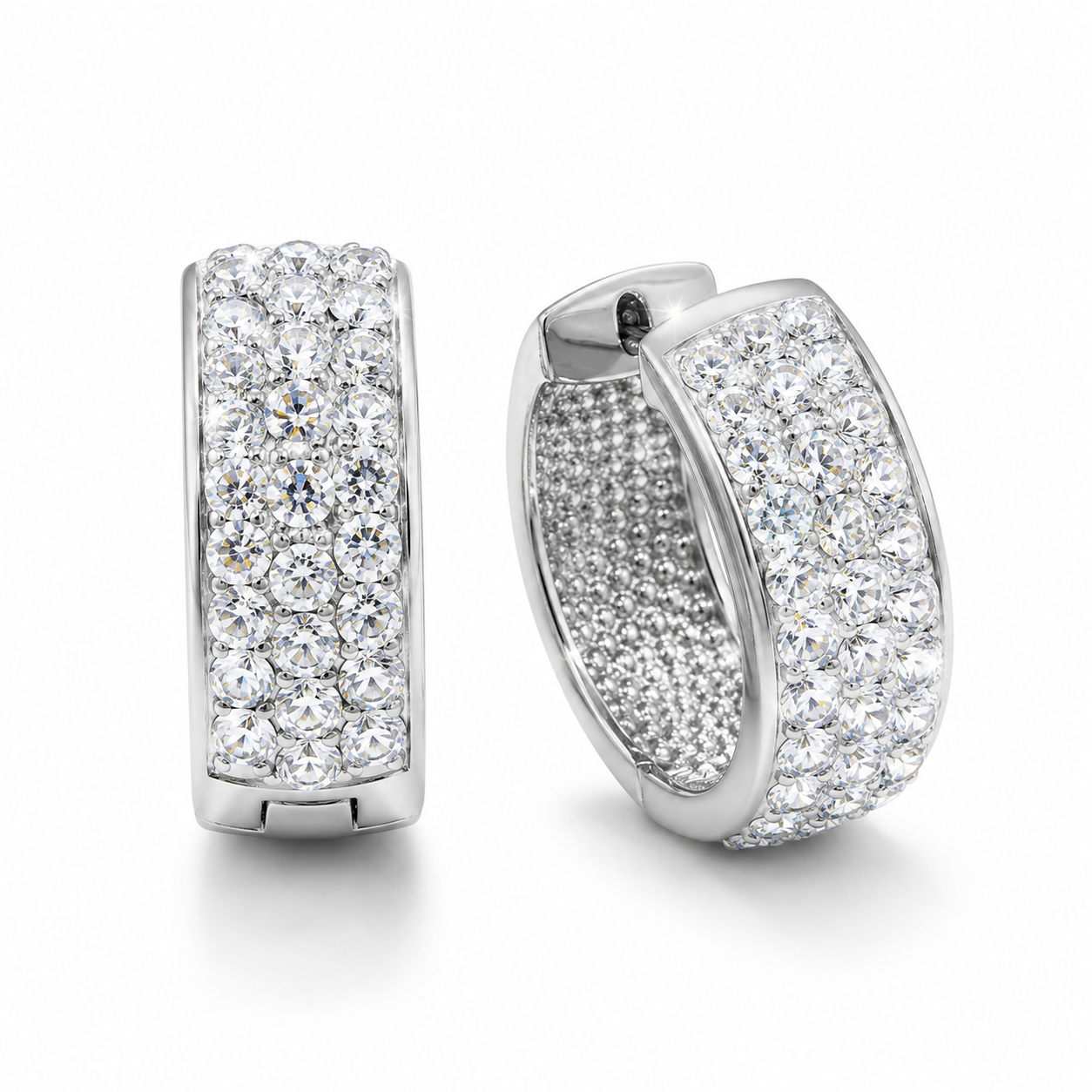 Huggie Hoops with Crystals From Europe