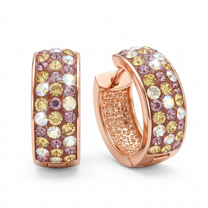 Huggie Hoops with Crystals From Europe