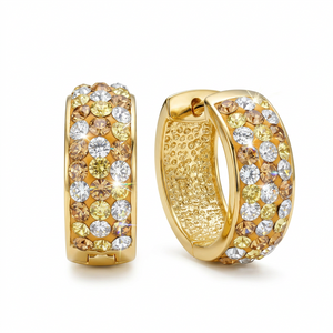 Huggie Hoops with Crystals From Europe