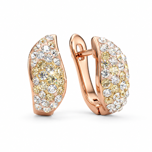 Aurora Curve Hoops with Crystals from Europe