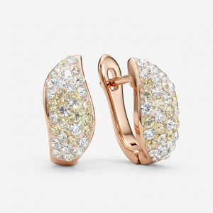 Aurora Curve Hoops with Crystals from Europe