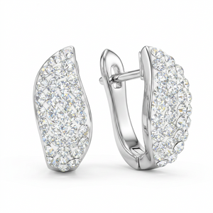 Aurora Curve Hoops with Crystals from Europe