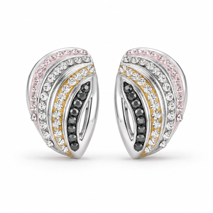Elegant Seashell Stud Earrings with Crystals from Europe