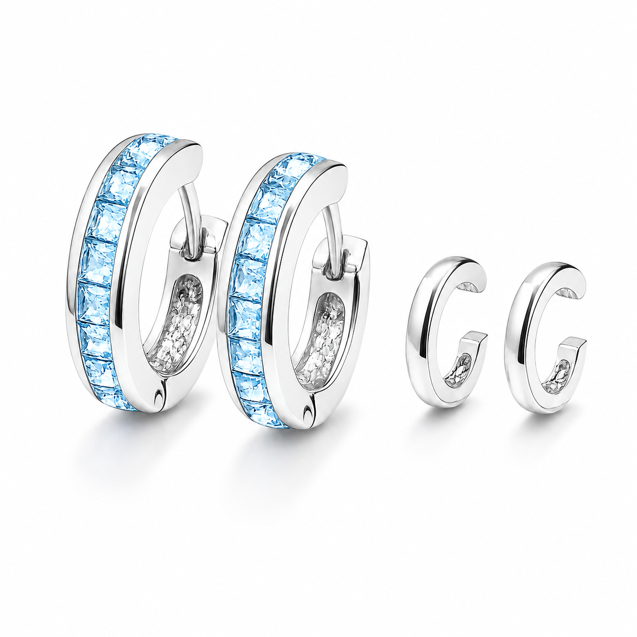 Luna Halo Convertible Earrings with Crystals from Europe