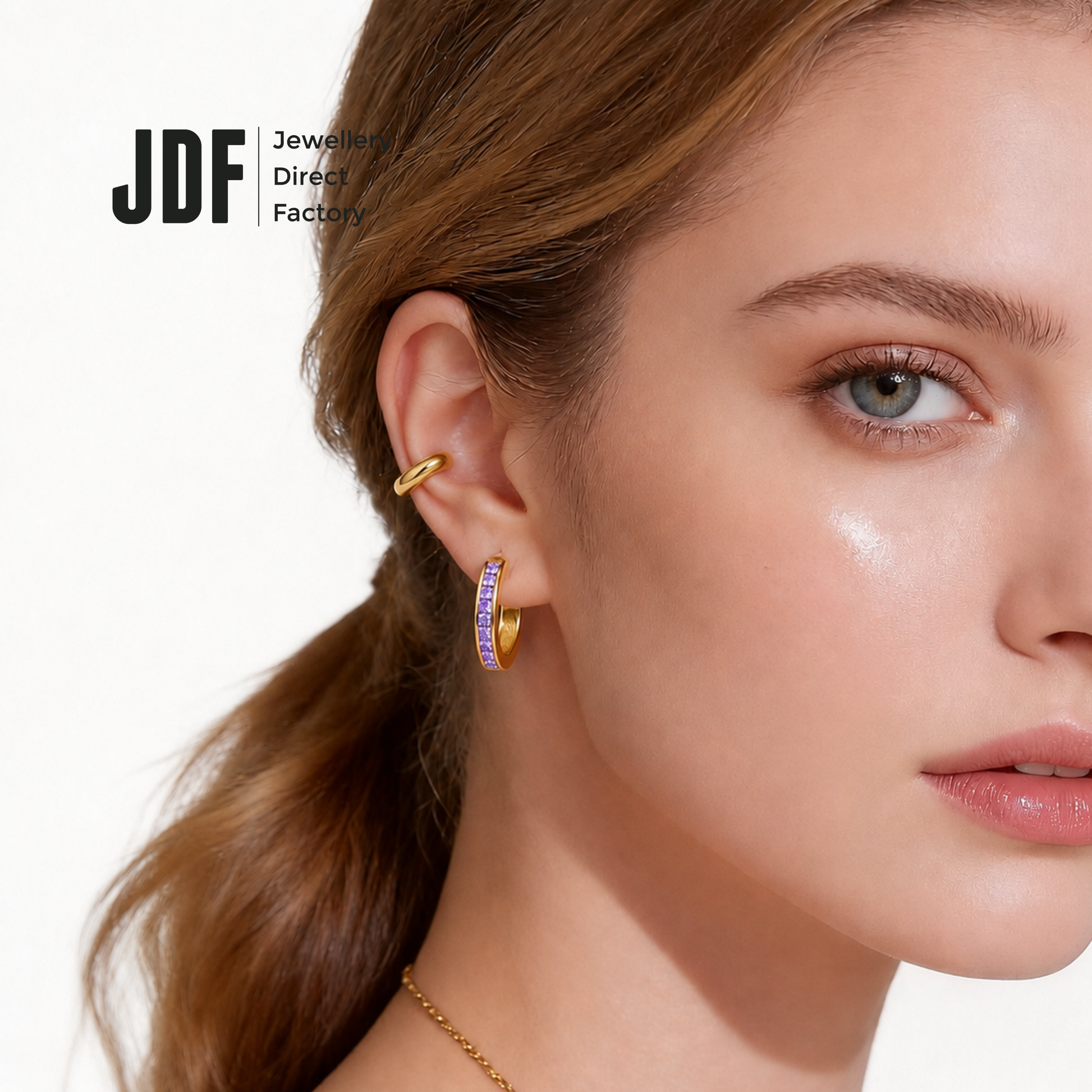 Luna Halo Convertible Earrings with Crystals from Europe