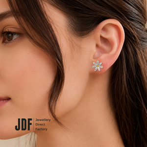 Daisy Flower Stud Earring with Crystals from Europe