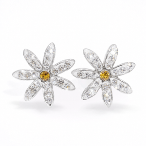 Daisy Flower Stud Earring with Crystals from Europe