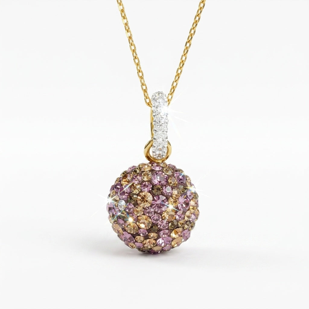 Elegant Dome Pendant with Crystals from Europe