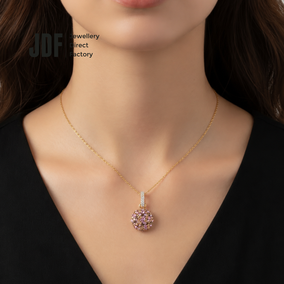 Elegant Dome Pendant with Crystals from Europe