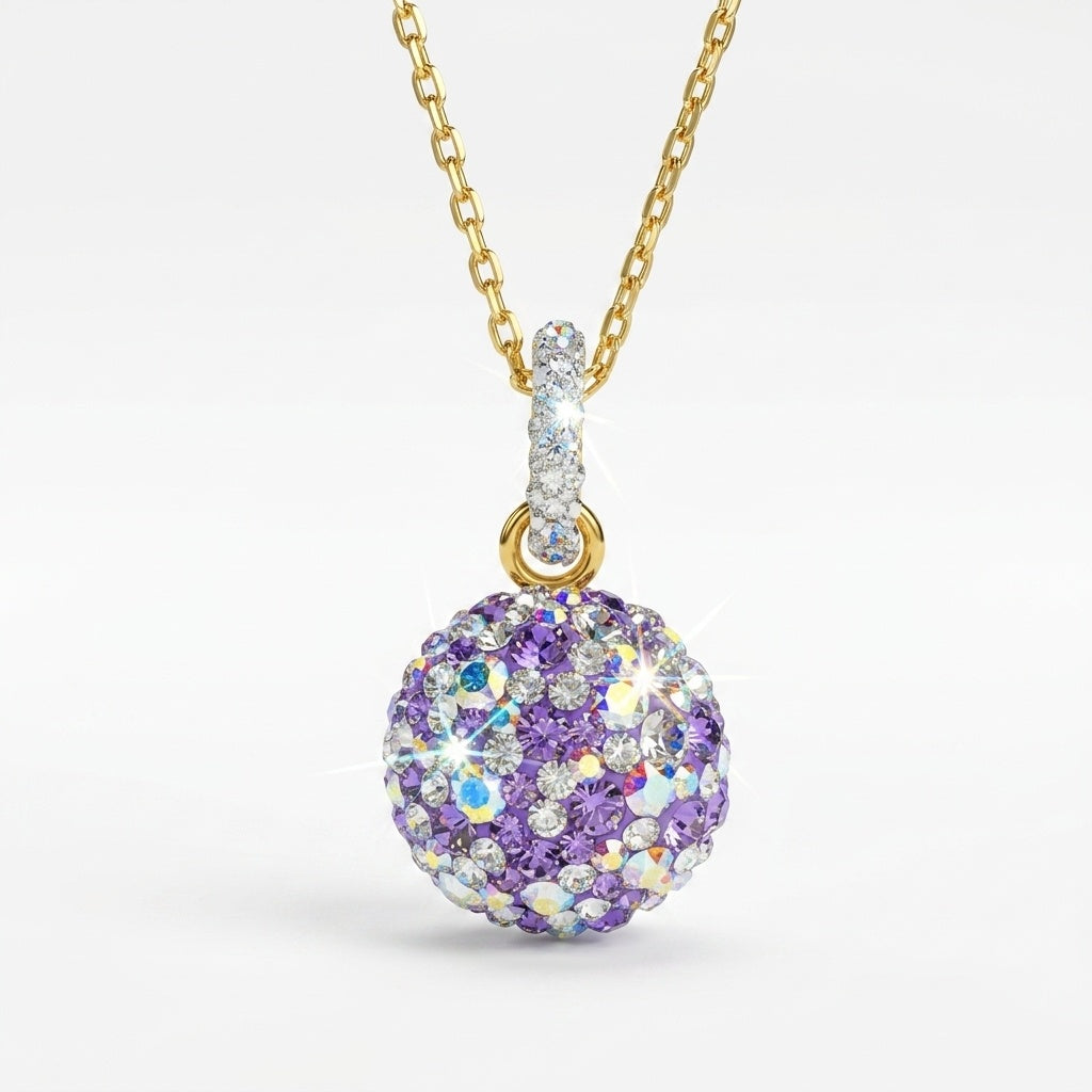 Elegant Dome Pendant with Crystals from Europe