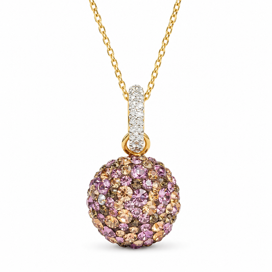 Elegant Dome Pendant with Crystals from Europe