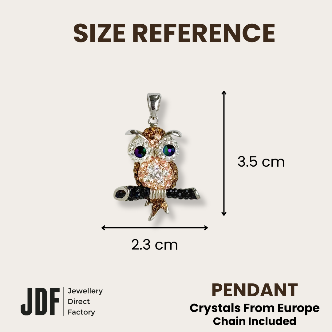 Owl Pendant with Crystal From Europe