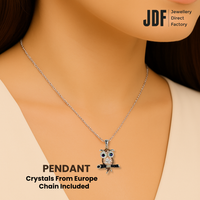 Owl Pendant with Crystal From Europe