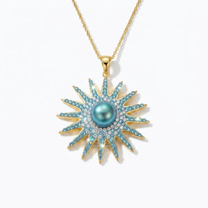 Pearl Sunburst Pendant with Crystal From Europe
