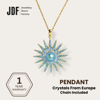 Pearl Sunburst Pendant with Crystal From Europe