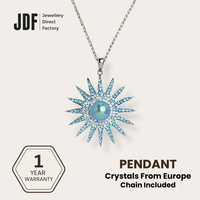 Pearl Sunburst Pendant with Crystal From Europe