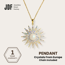 Pearl Sunburst Pendant with Crystal From Europe
