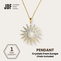 Pearl Sunburst Pendant with Crystal From Europe
