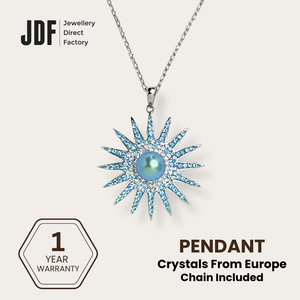 Pearl Sunburst Pendant with Crystal From Europe