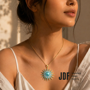 Pearl Sunburst Pendant with Crystal From Europe