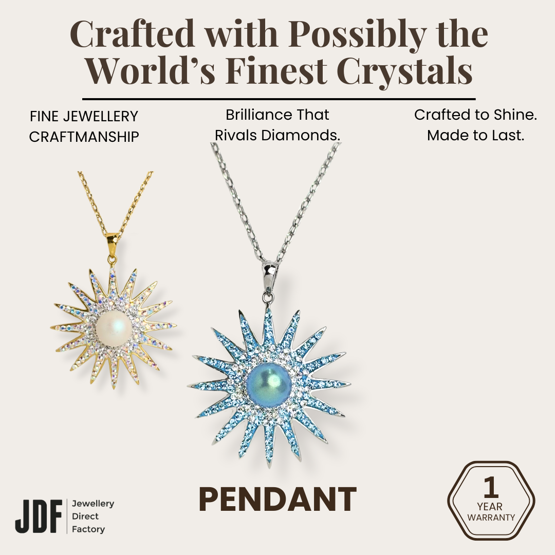 Pearl Sunburst Pendant with Crystal From Europe