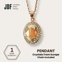 Classic Oval Pendant with European Crystals