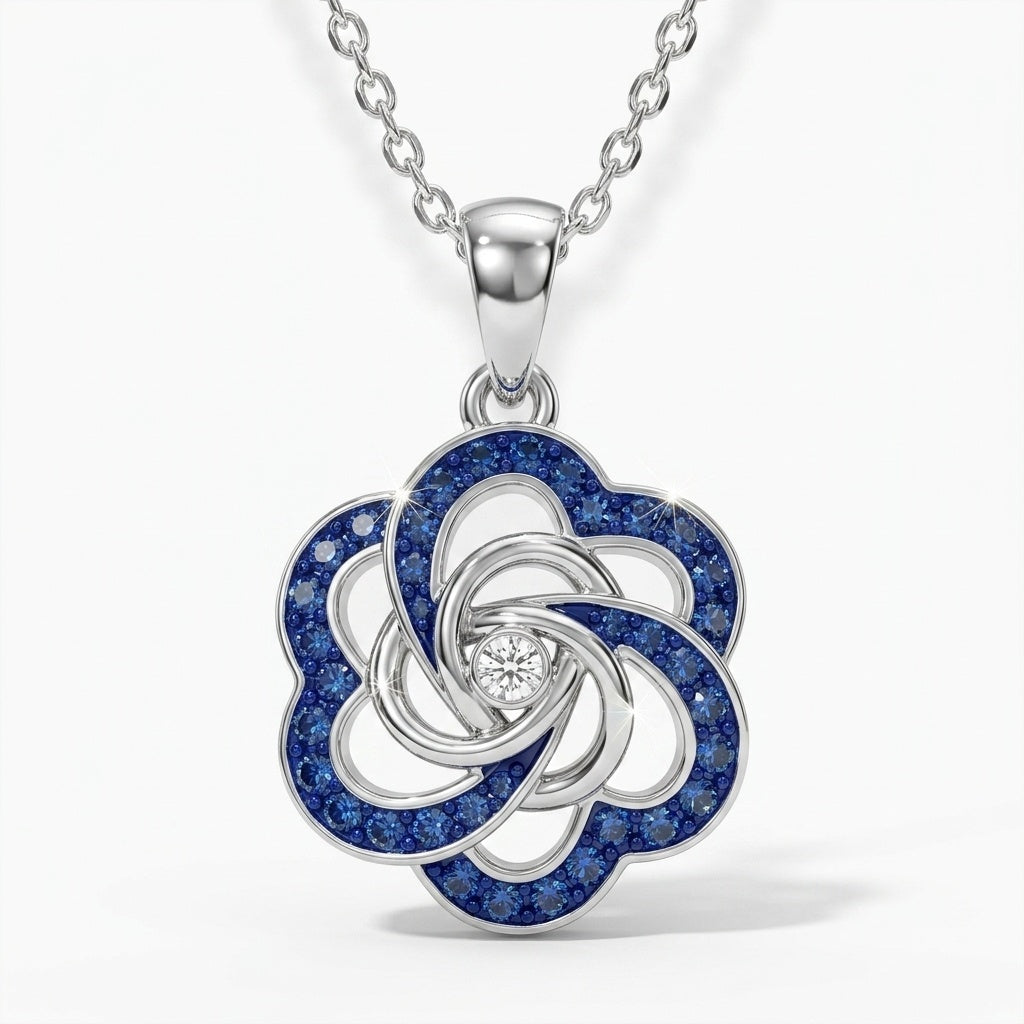 Rose Knot Pendant with Crystal From Europe