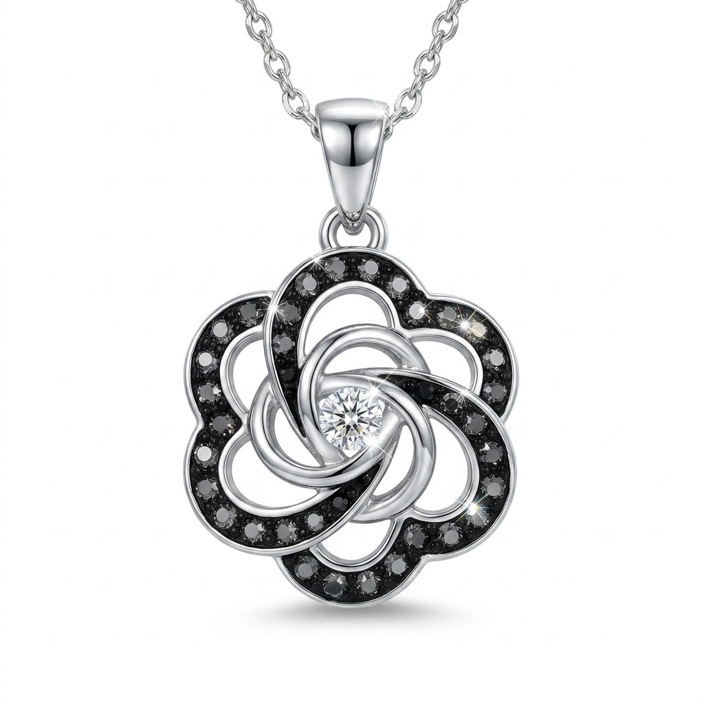 Rose Knot Pendant with Crystal From Europe